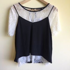 Cute lace T-shirt overlay NWT